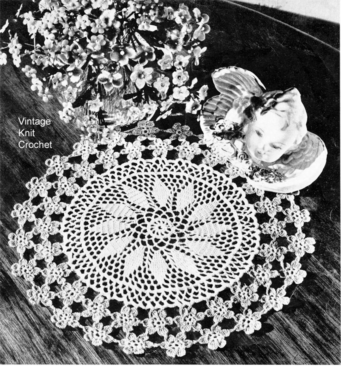 Vintage Flower Doily Pattern, Forget Me Not No 6403
