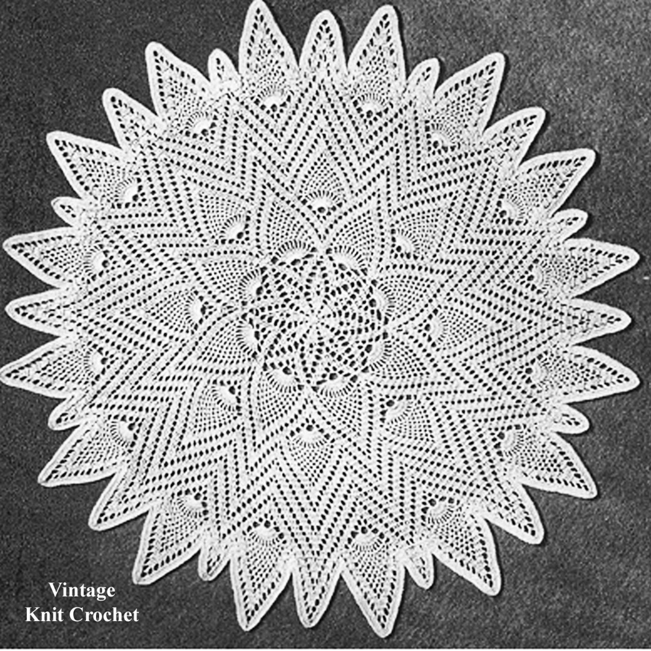 Pineapple Sunburst Crochet Doily Pattern