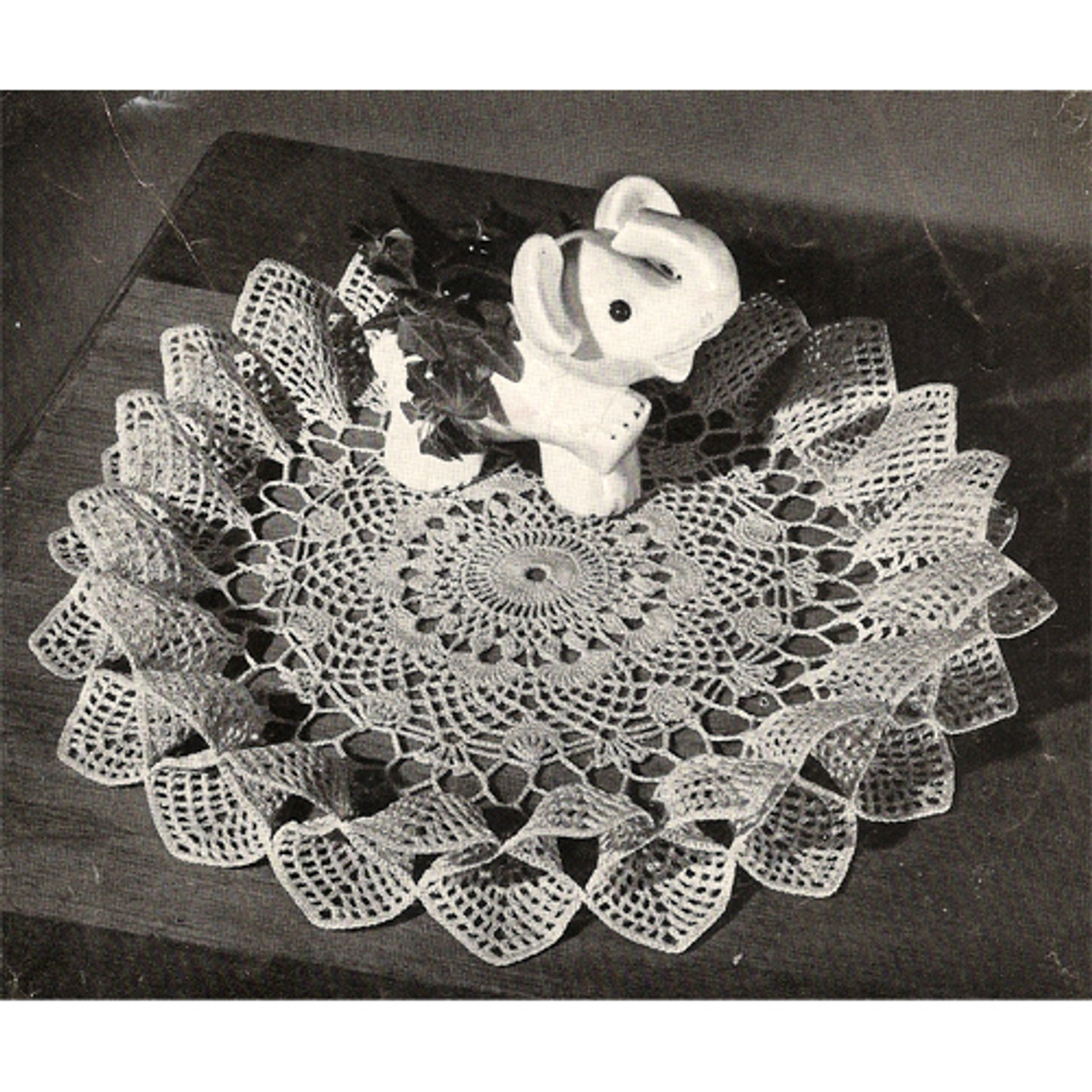 Fluted Border Flower Doily Crochet Pattern 