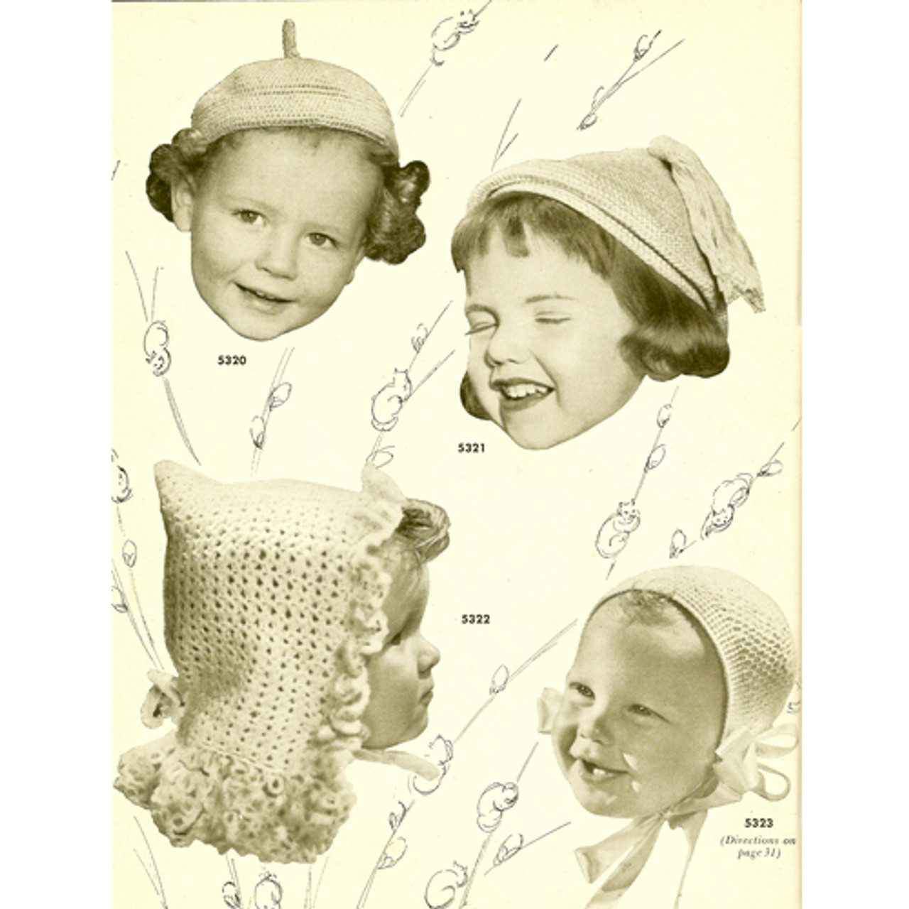 Crocheted Baby Hats Pattern 