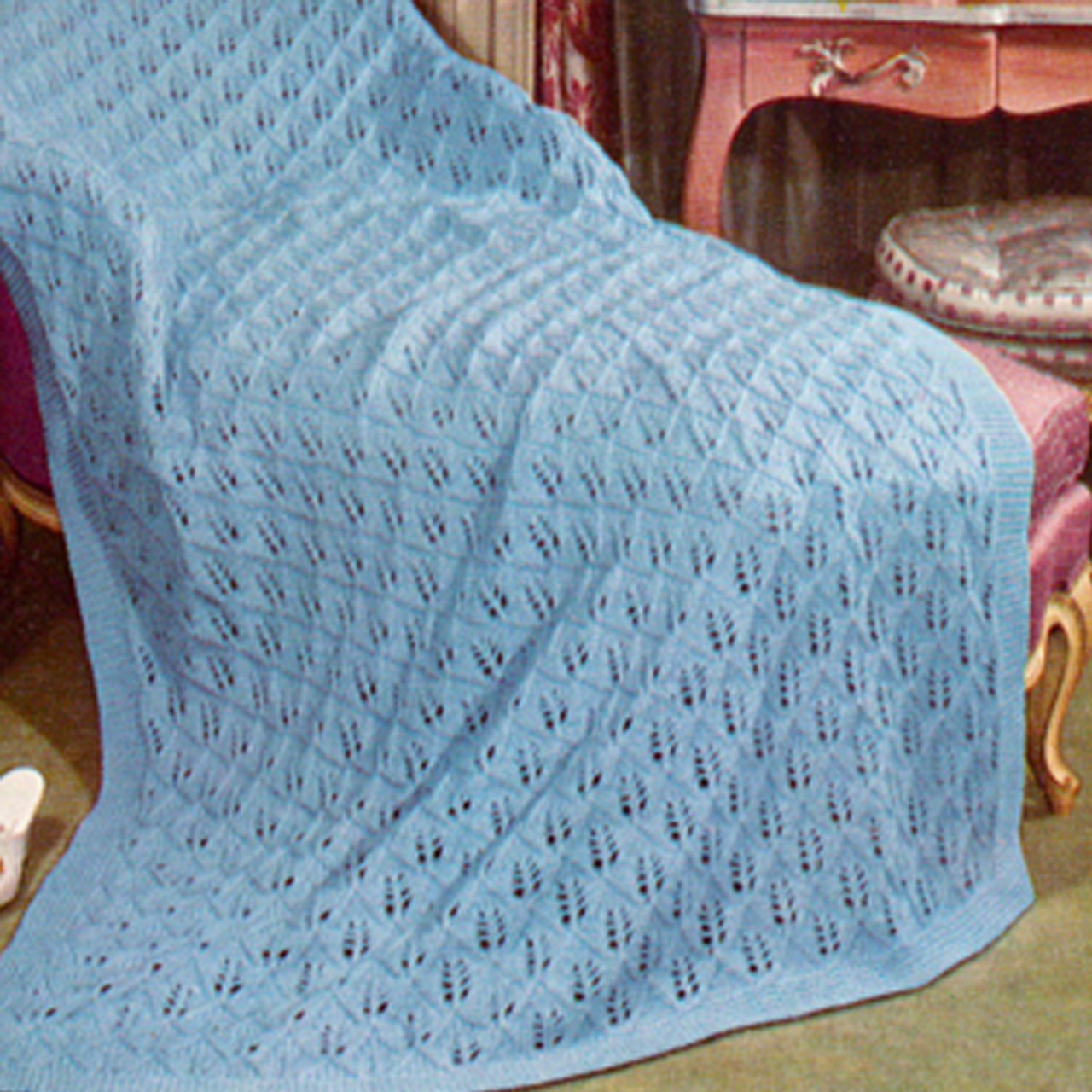 Vintage Solid Jiffy Knit Afghan Pattern 