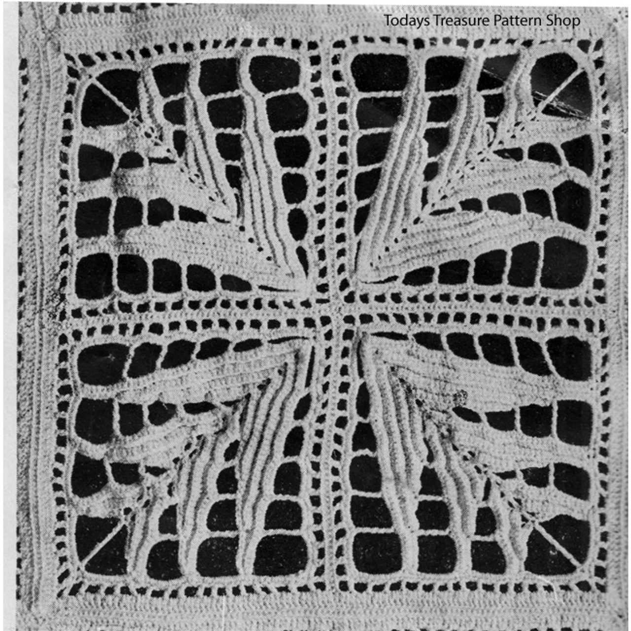 Palm Leaf Crochet Medallion Pattern for bedspreads