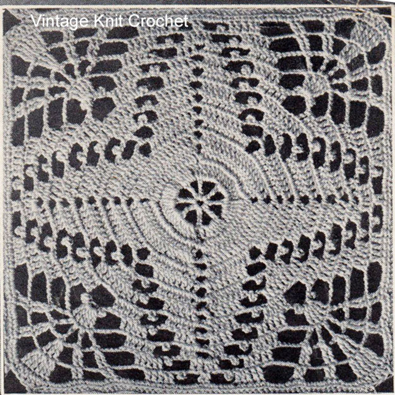 Vintage Crochet Bedspread Square Pattern