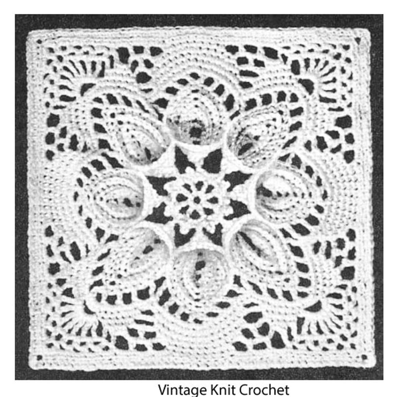 Vintage Crochet Square Pattern, Puritan