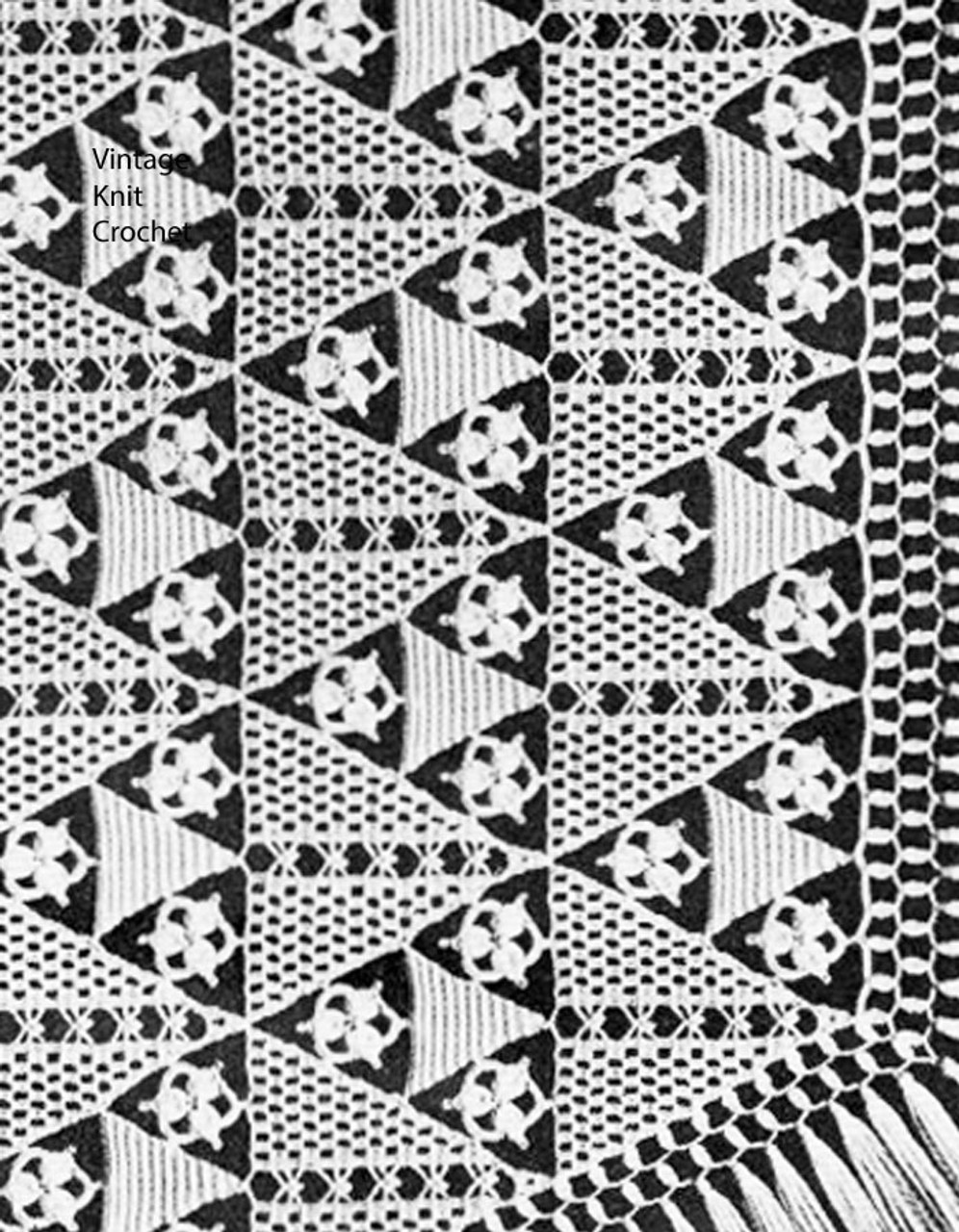 Triangle Bedspread Crochet Pattern, Lily Mills 804