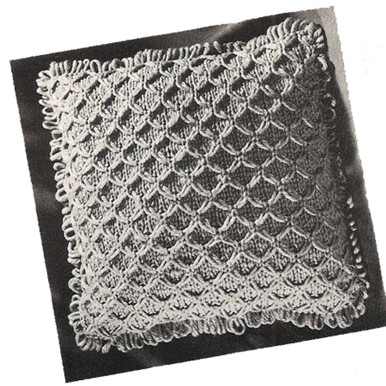 knitting pattern for honeycomb pillow, vintage 1960s