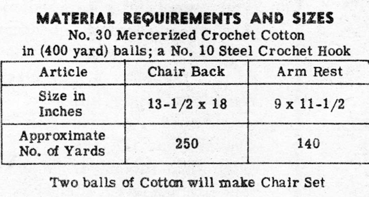 Crochet Pineapple Chair Set, Triangle Design 7321