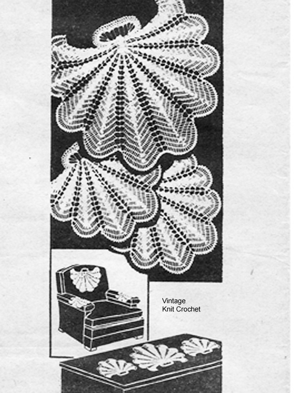 Crochet Shell Chair Set Pattern Alice Brooks 7224