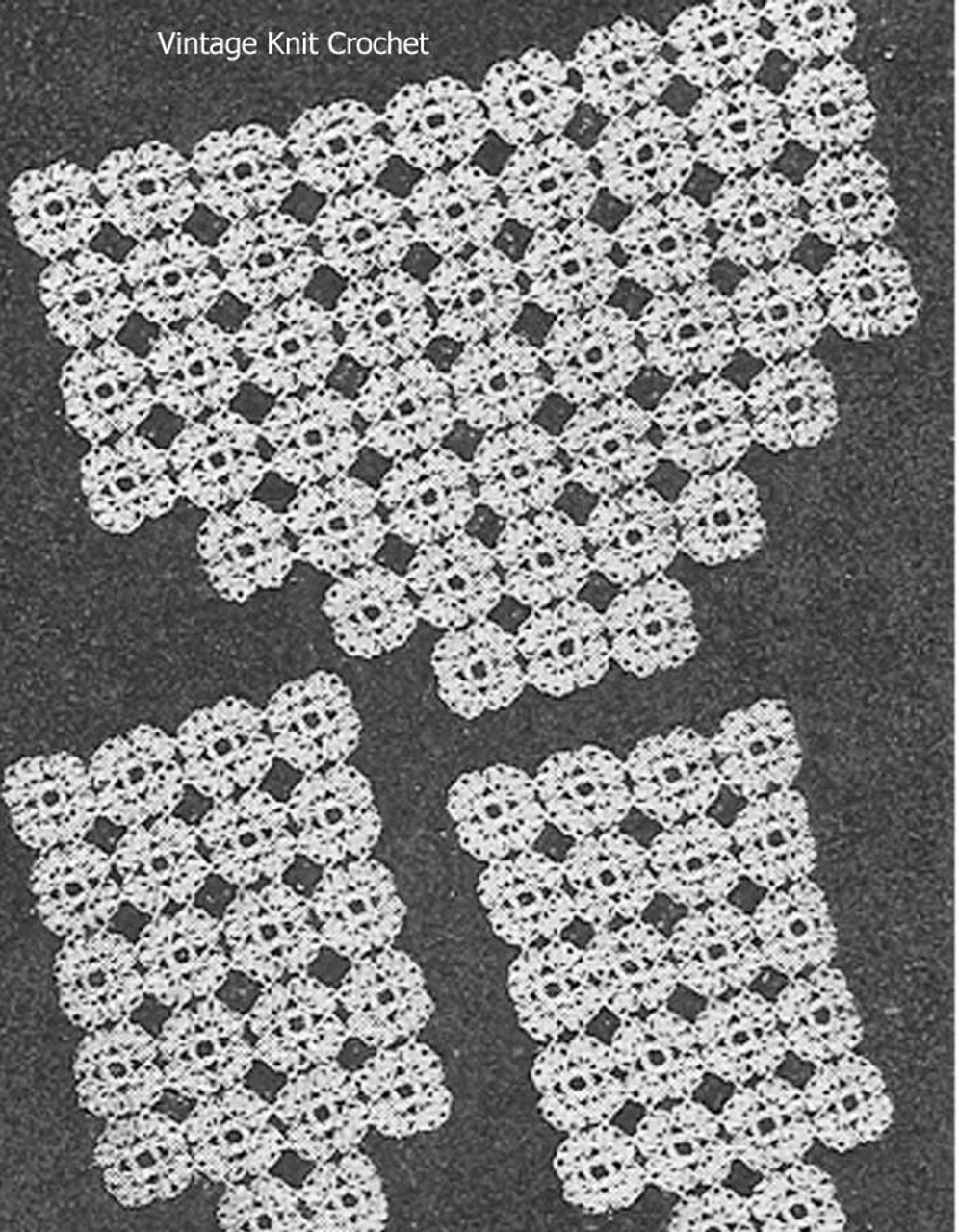 Small Crochet Medallion Pattern, scarf mats chair sets