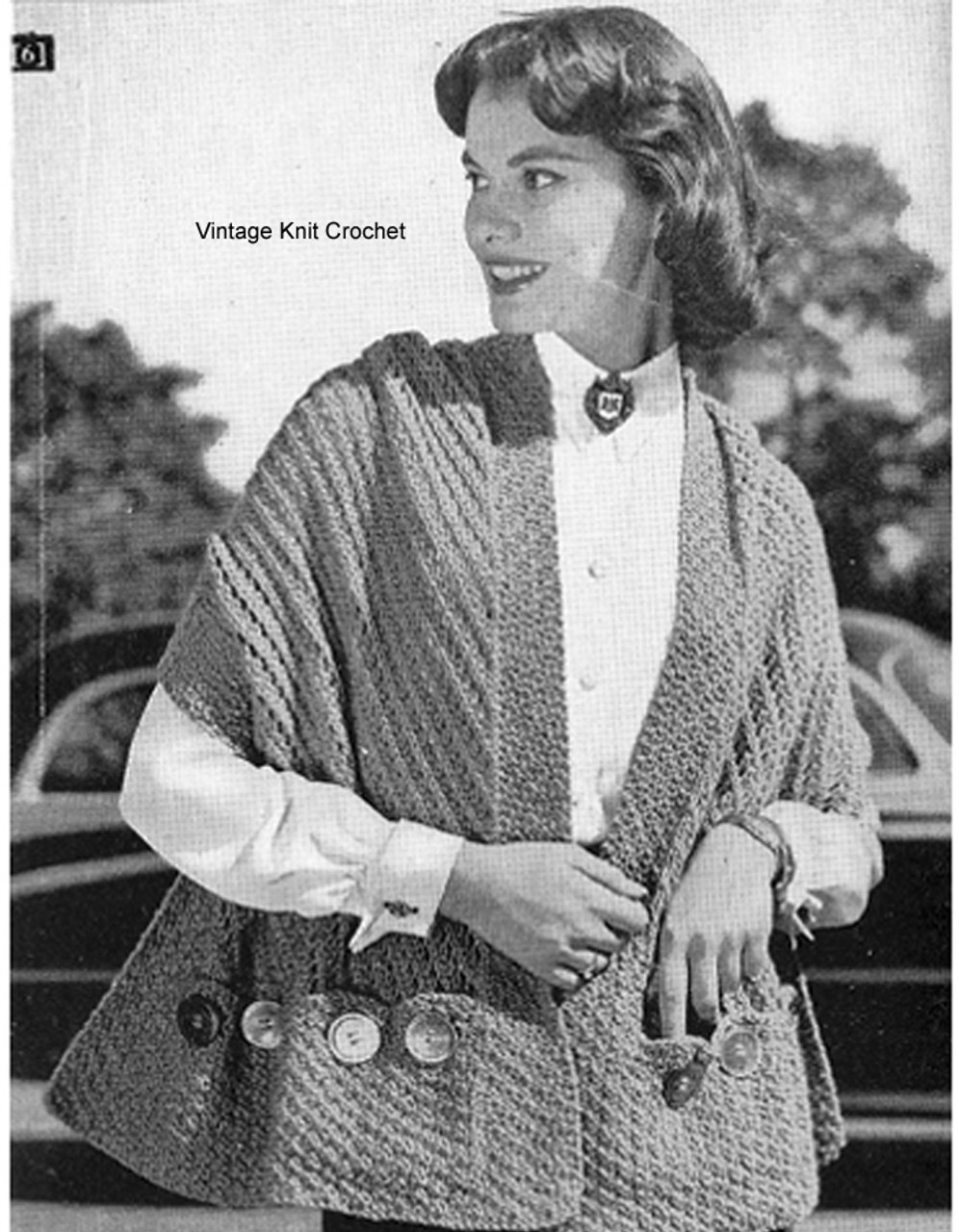 Knitted Pocket Shawl Pattern, Vest