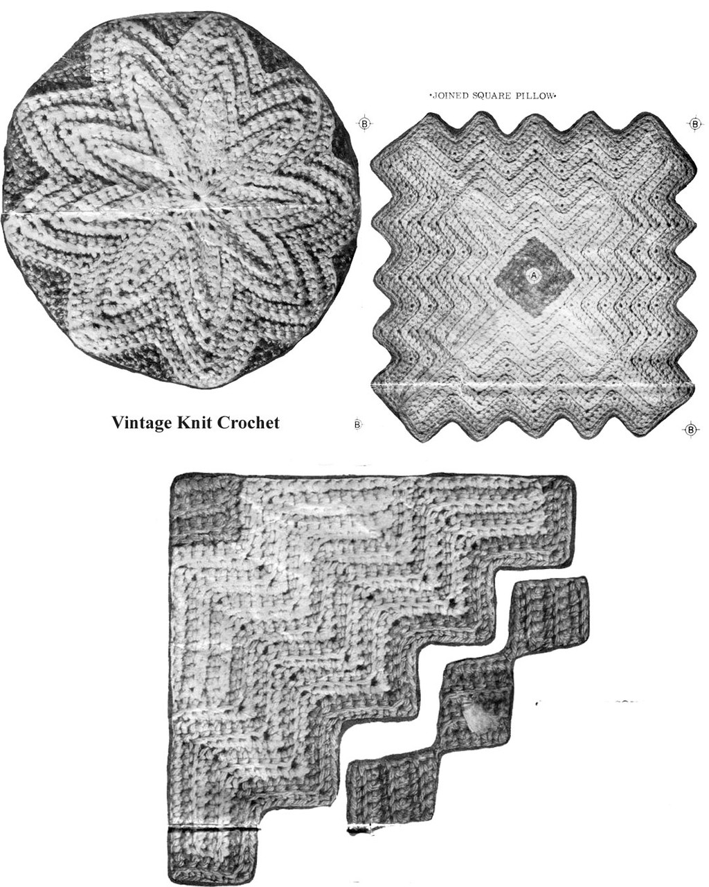 Crochet Round Pillow Pattern Illustration for Design 7167