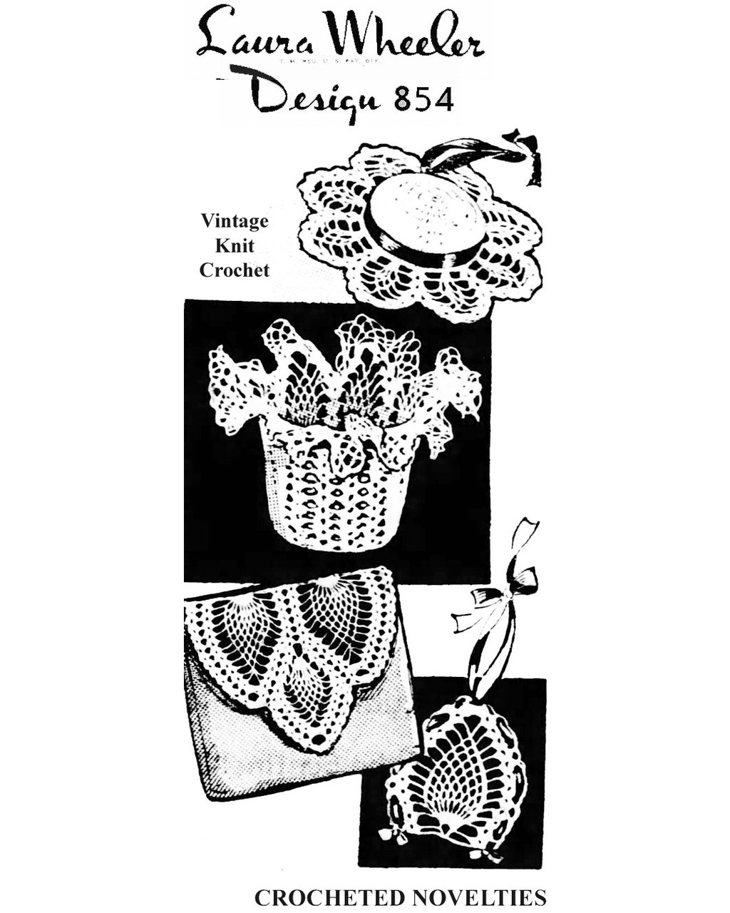 Crochet Pineapple Accessories Pattern Mail Order Design 854