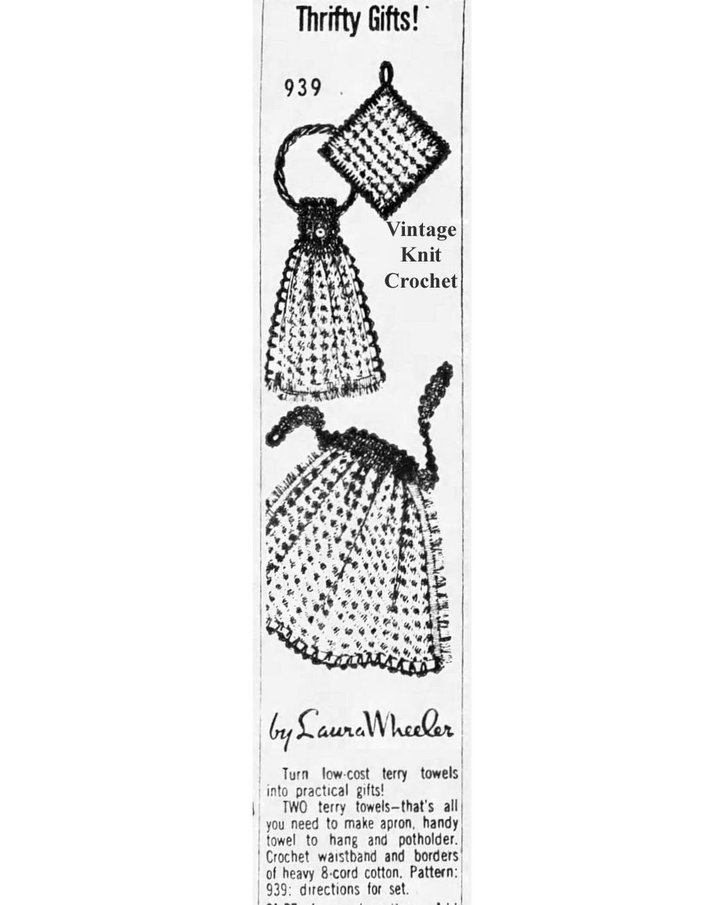 Mail Order Design 939 Crochet Kitchen Accessories Newspaper advertisement