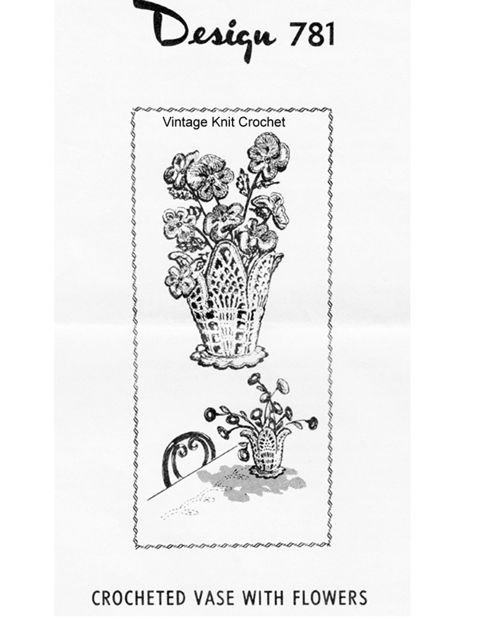 Crochet Pineapple Flower Basket Pattern, Mail Order 781