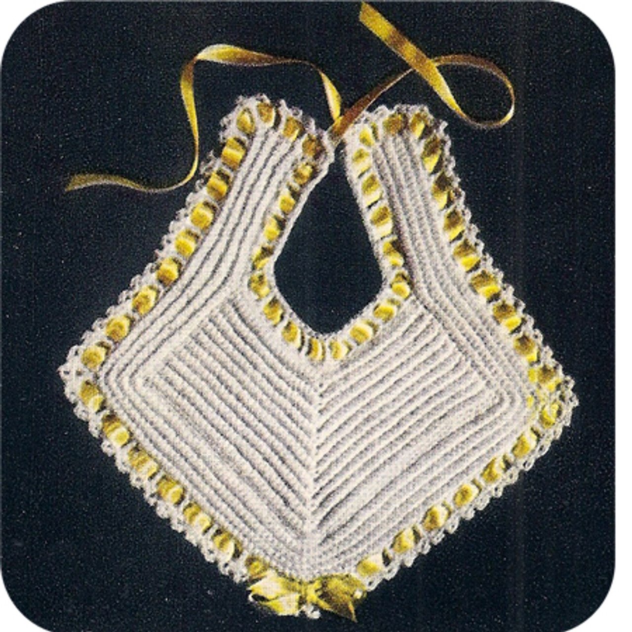 Ribbon Laced Crochet Baby Bib Pattern 