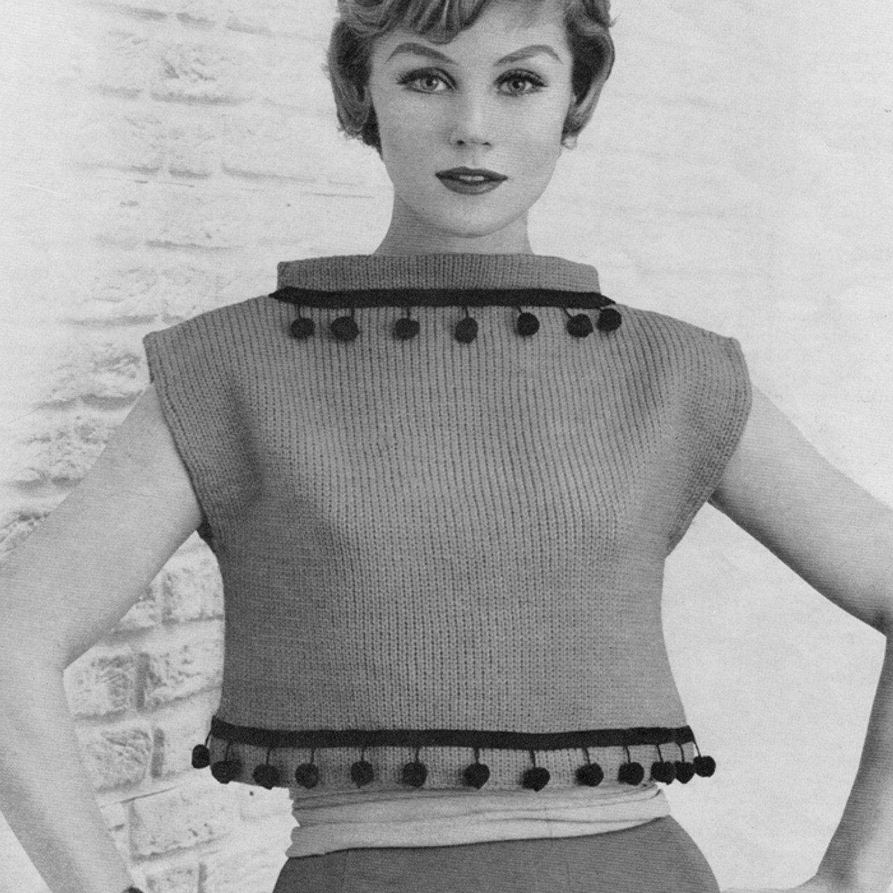 Vintage Short Sleeveless Top Knitting pattern 