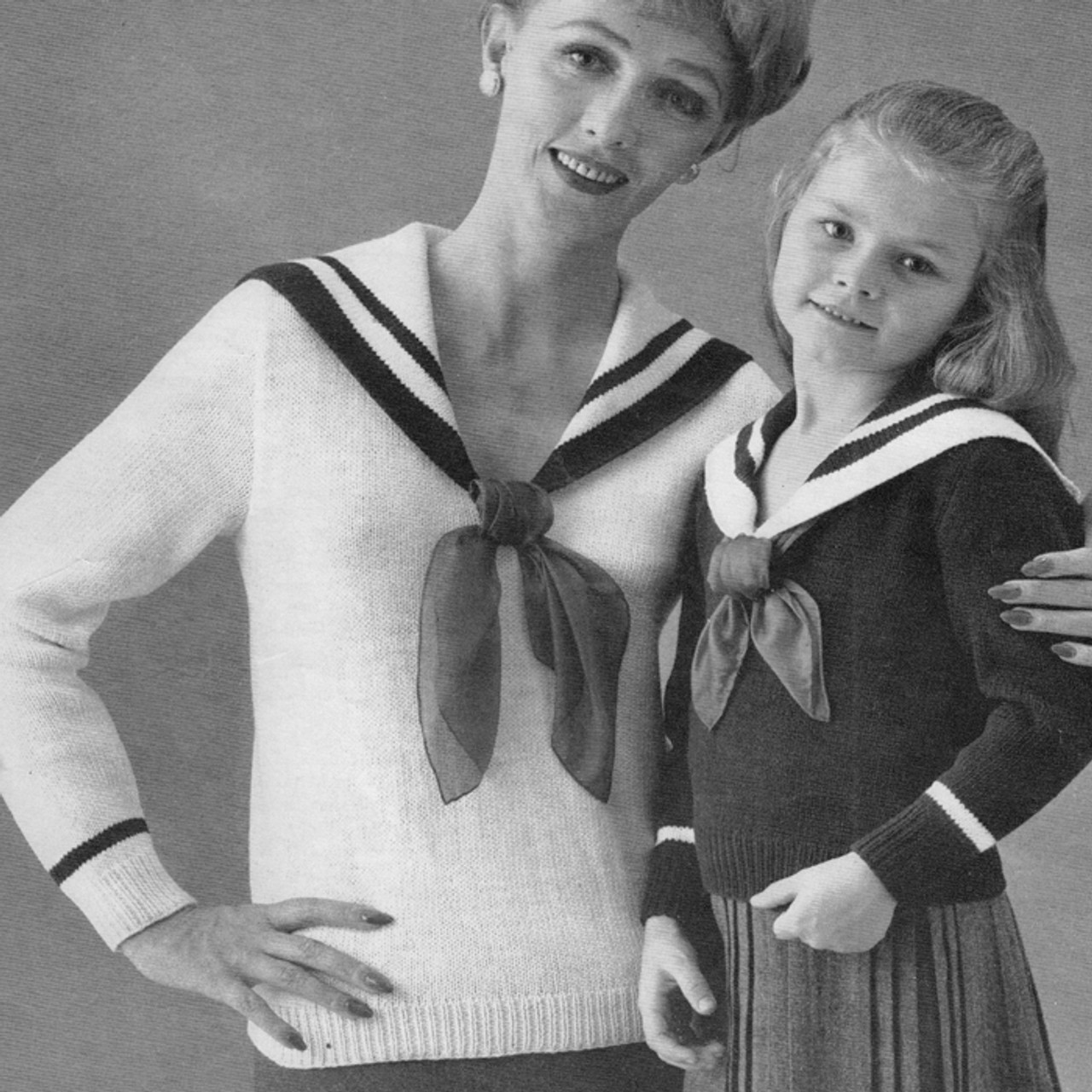 Girls Knitted Sailor Blouse pattern 