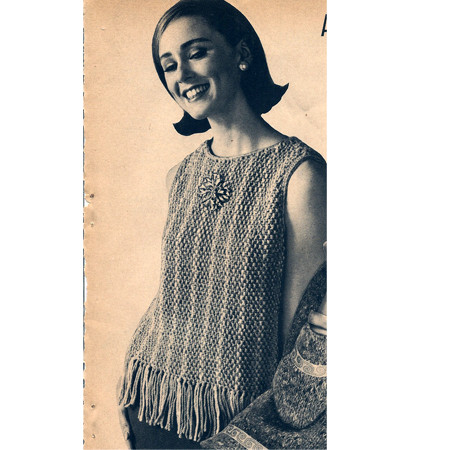 Easy Shell Pattern Knitting Beginners Knitted Popover Shell Knitting Pattern, Fringe Hemline