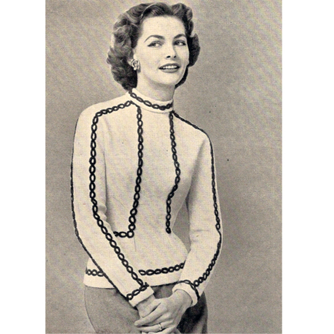 Chain Trimmed Knitted Blouse Pattern