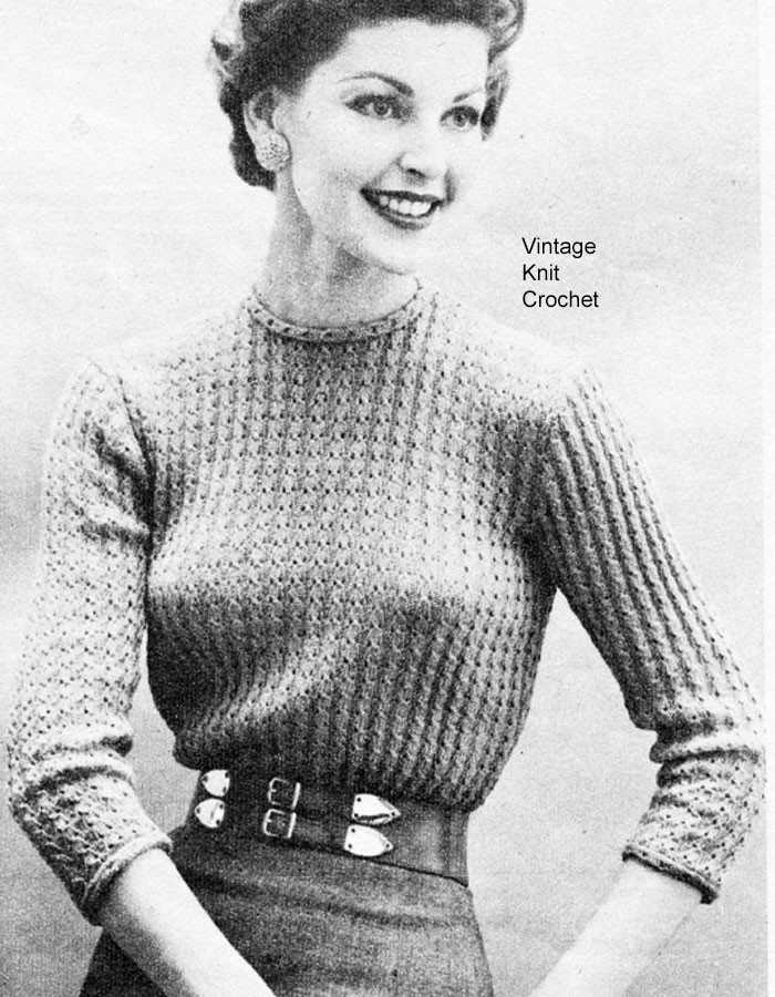Vintage detailed knit long sleeve (S)