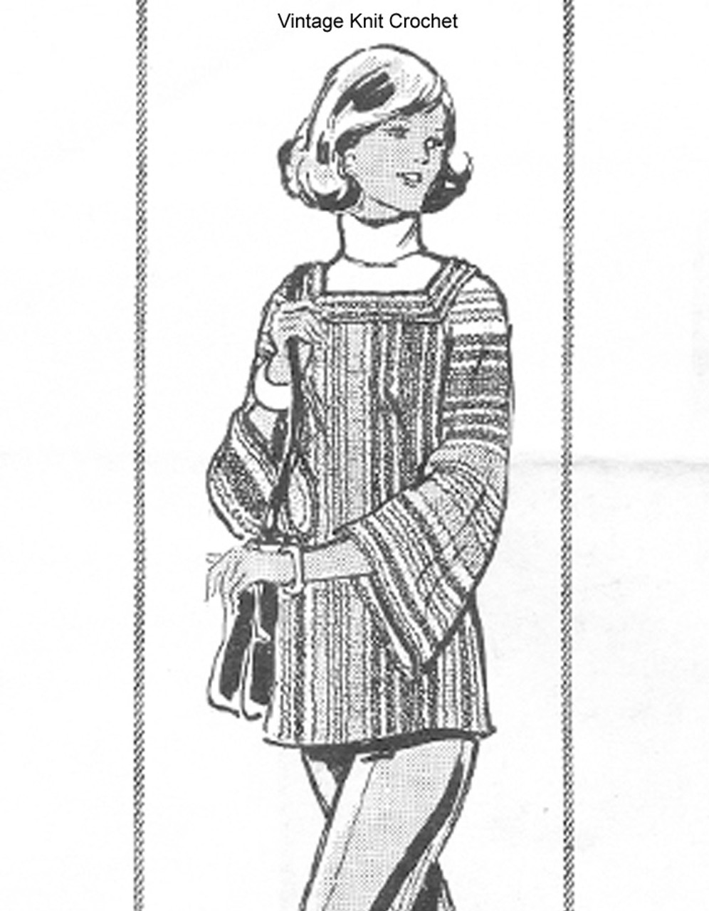 Bell Sleeve Tunic Knitting Pattern, Laura Wheeler 715
