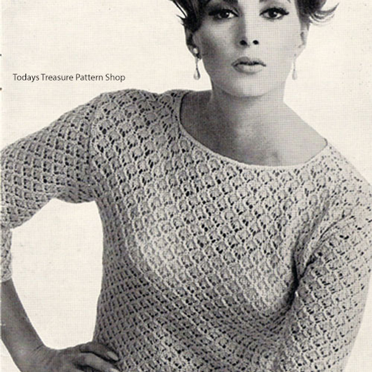 Knitted lacy Blouse Pattern, Plus Size