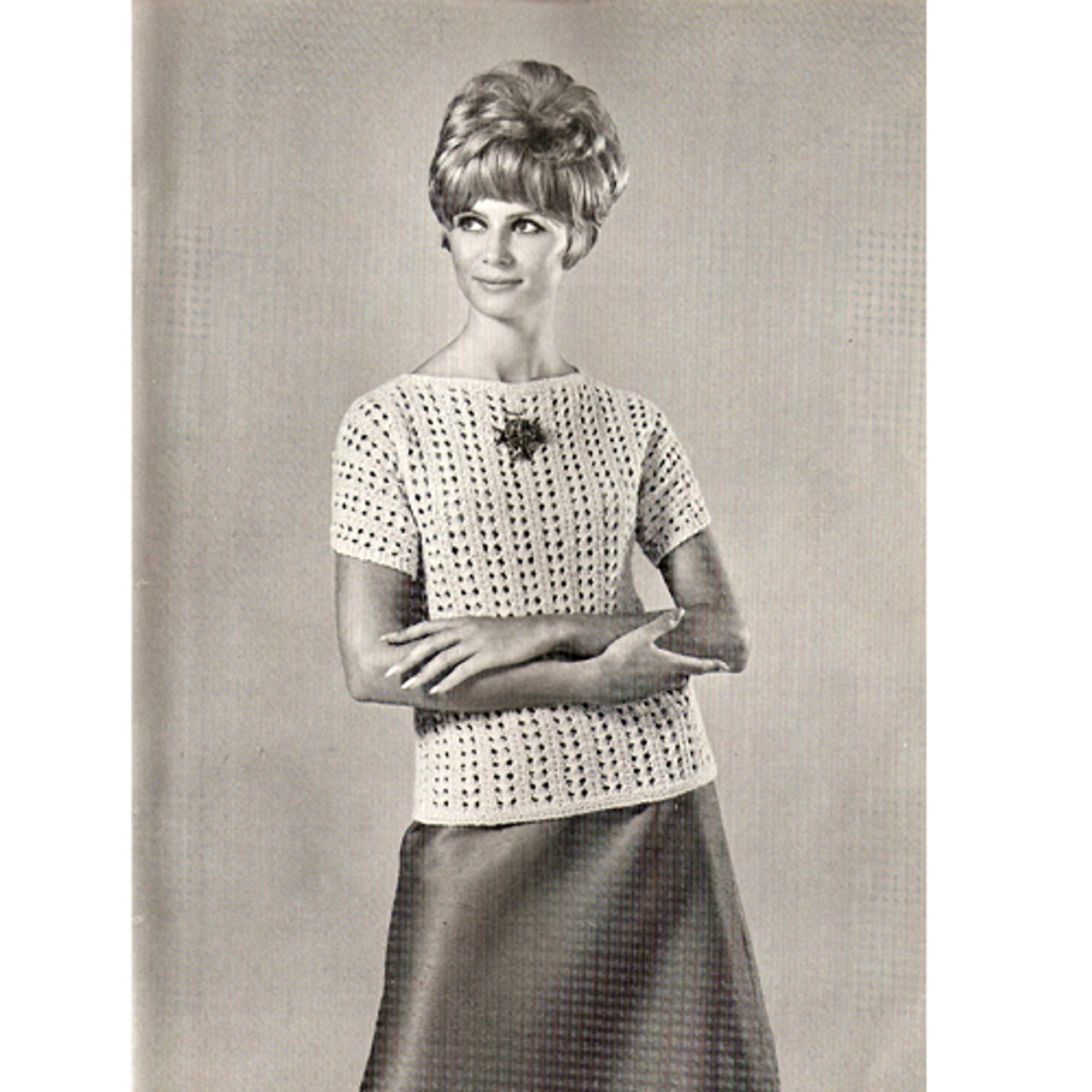 Misses Long Knitted Top Pattern, Vintage 1960s