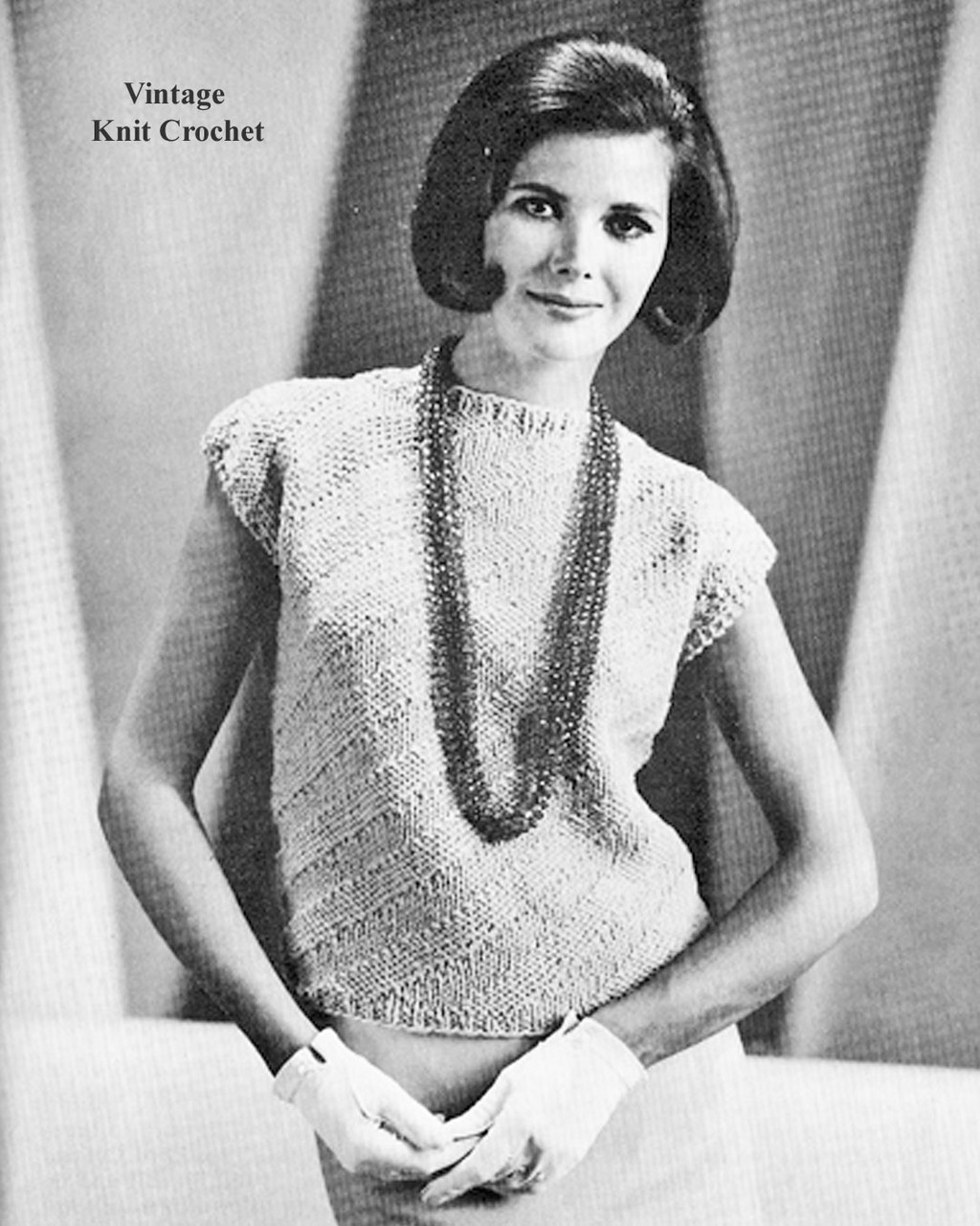 Knit Spiral Shell Top PDF Pattern S-M-L