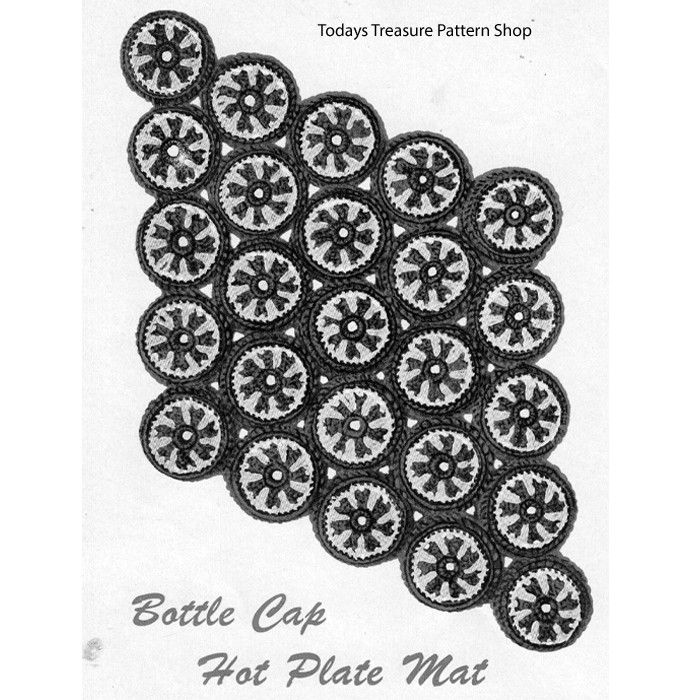 Bottle Cap Crochet Hot Plate Mats Pattern
