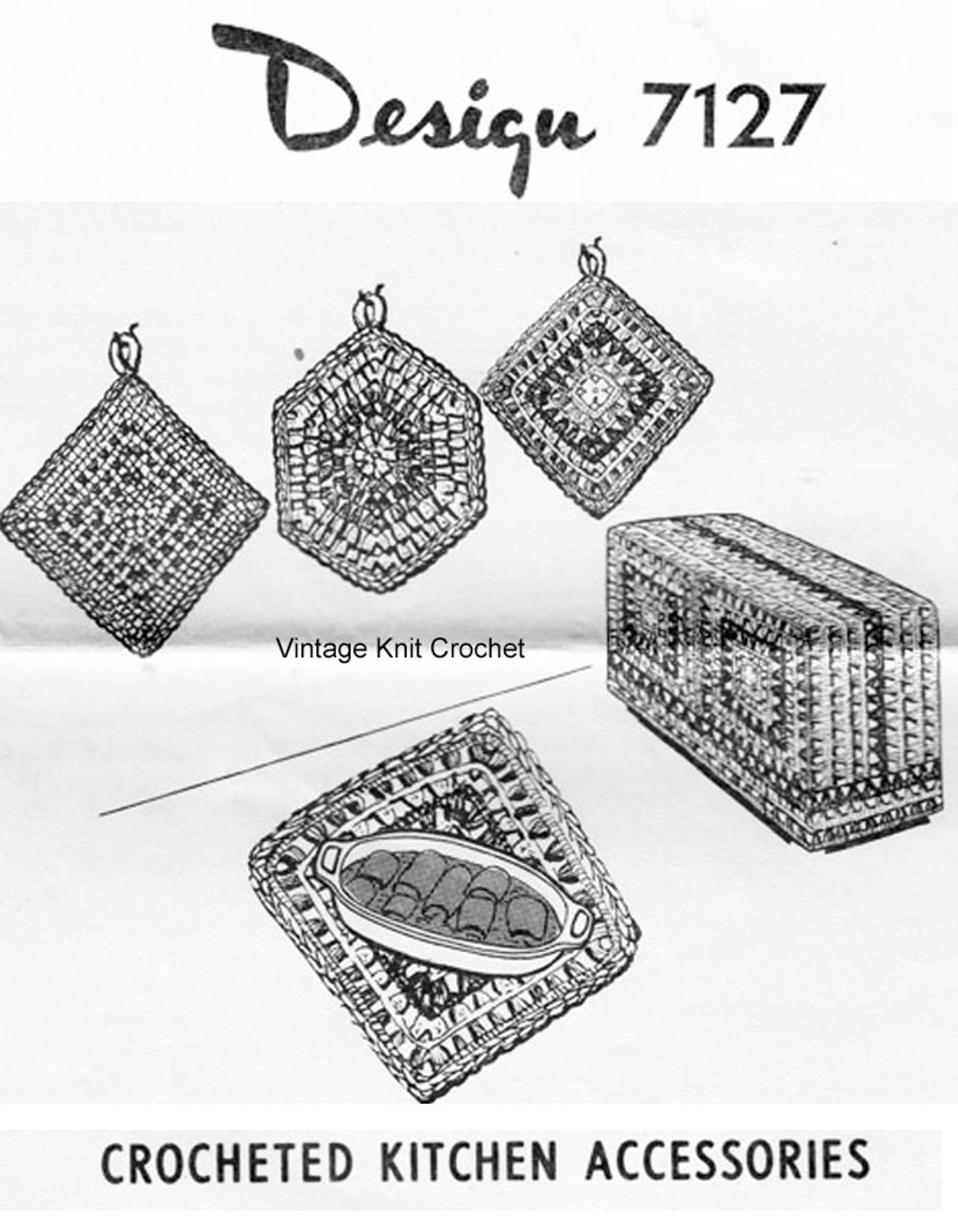 Crochet Kitchen Accessories Pattern Design 7127