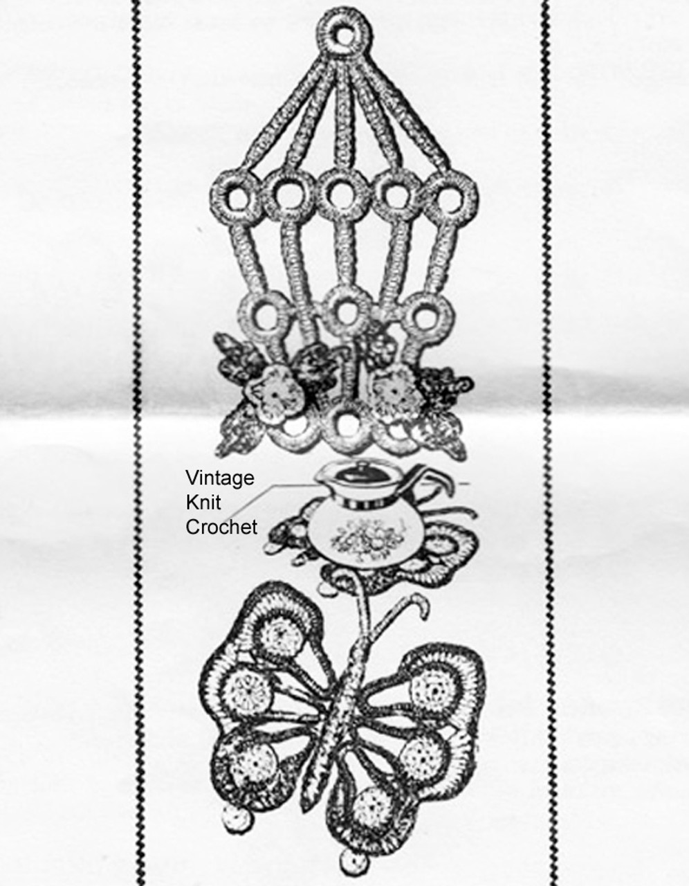 Crochet Butterfly Hot Plate Mat Pattern, Mail Order 788
