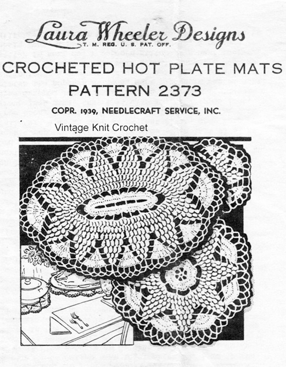 Crochet Star Mats Pattern, Mail Order 2373