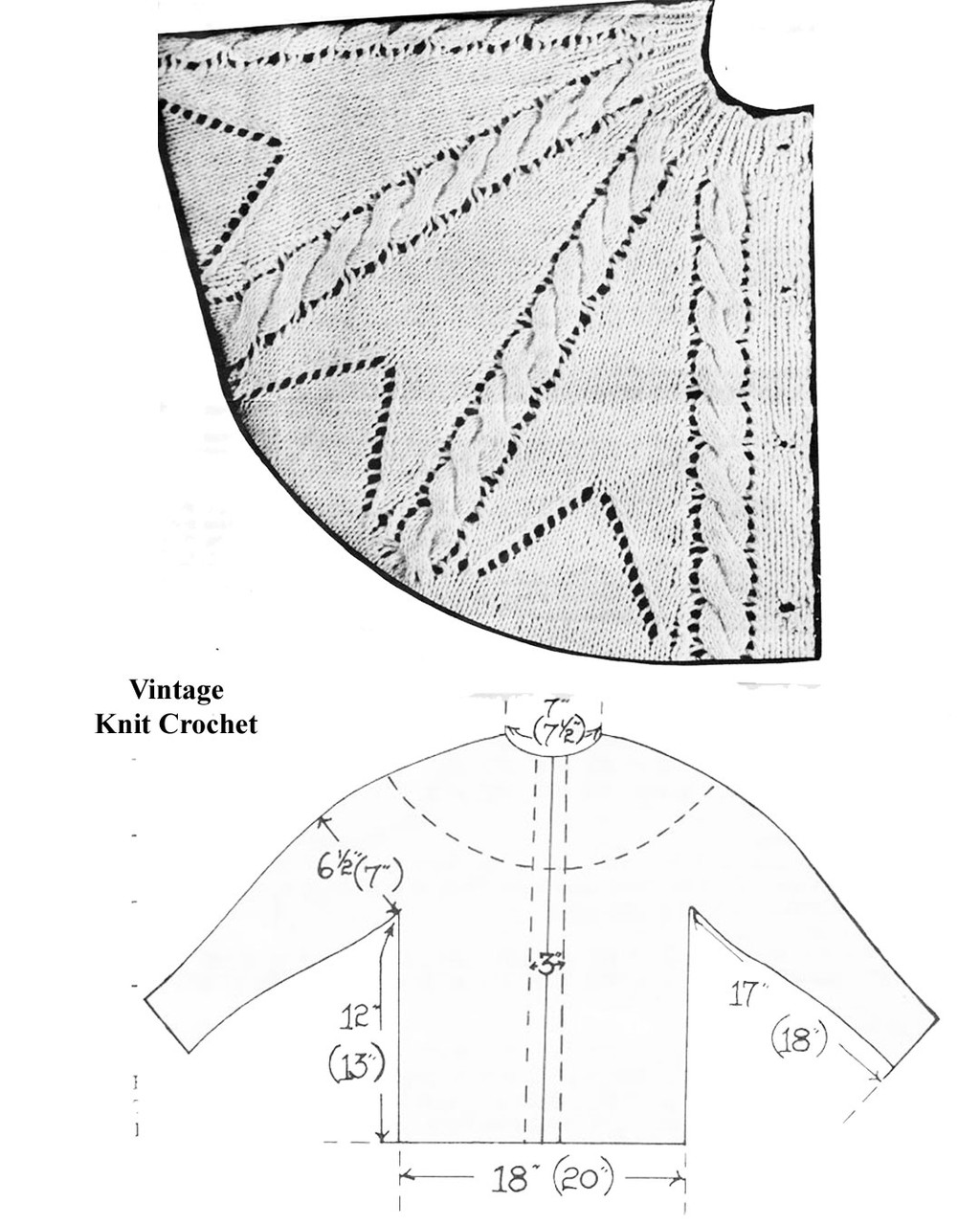Cable Yoked Cardigan Knitting Pattern in Fingering, Mail Order