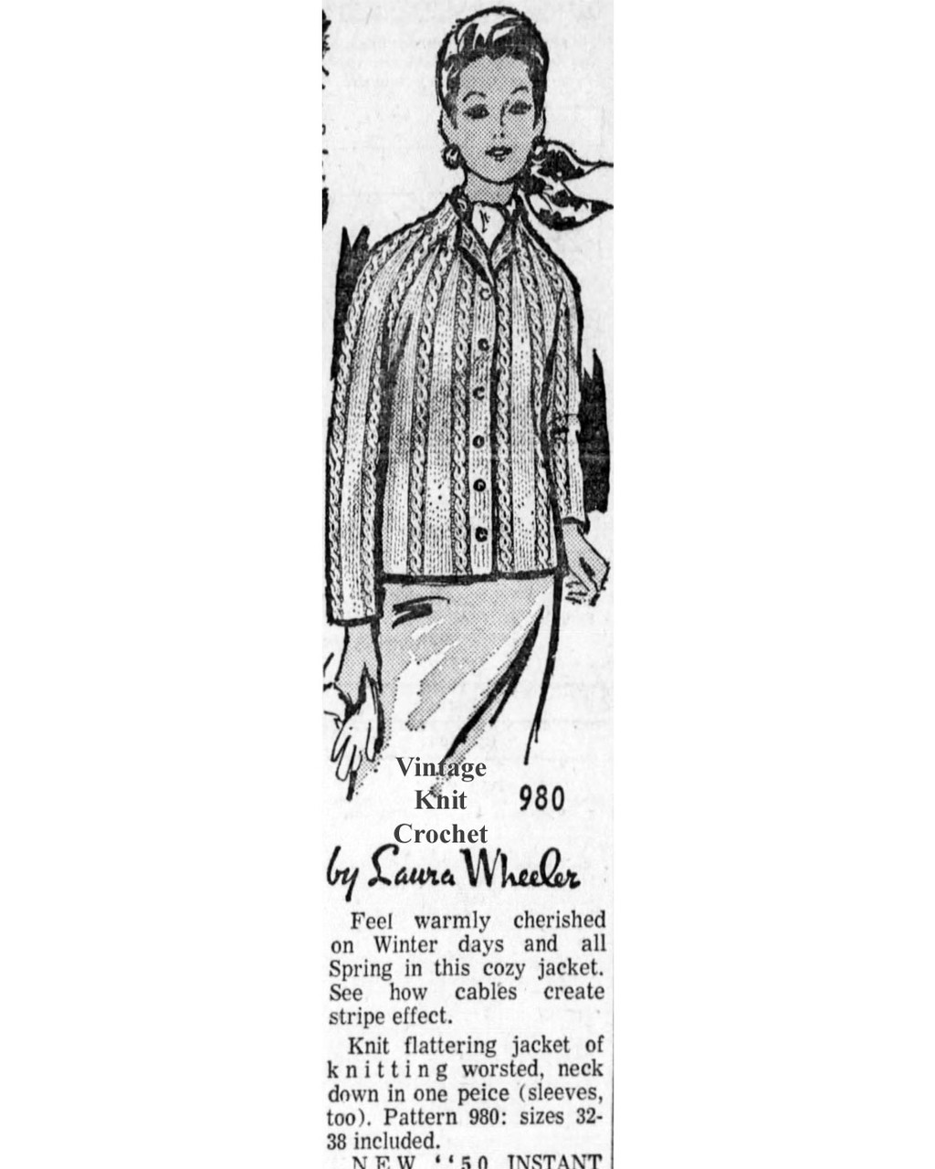 Mail Order Design 980 Knitted Jacket Newspaper Advertisement