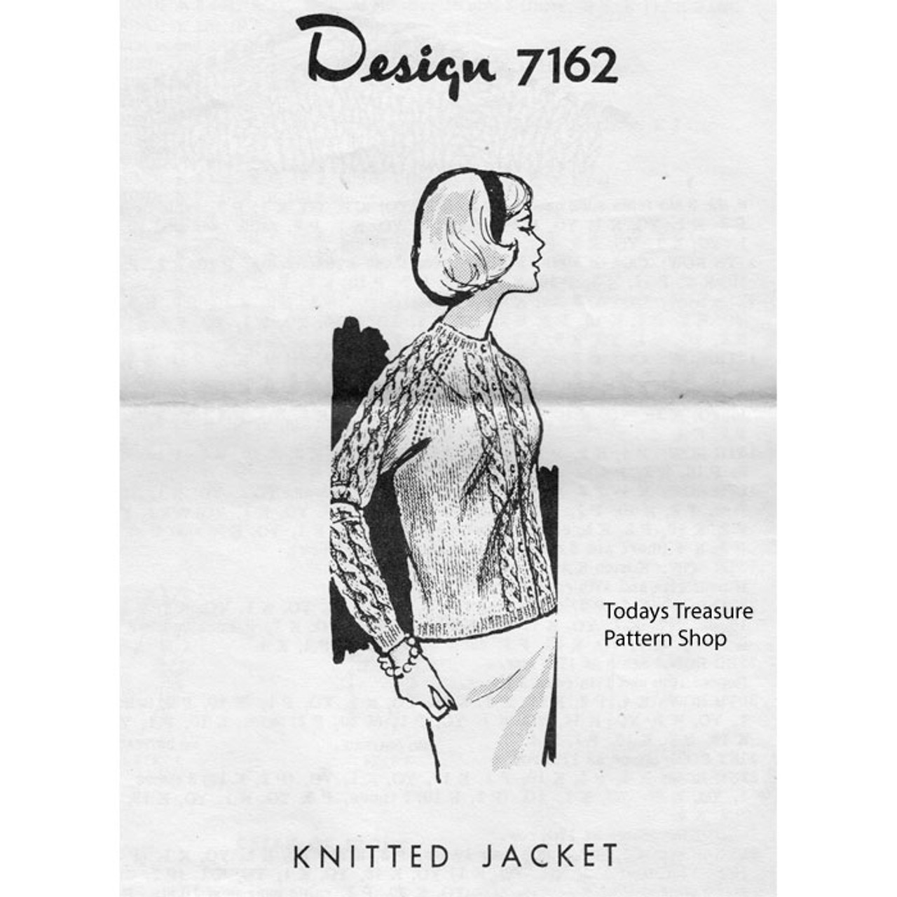 Mail Order Design 7162, Knitted Cable Jacket Pattern