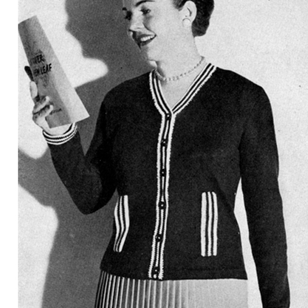 Vintage Womans Knitted Cardigan Pattern