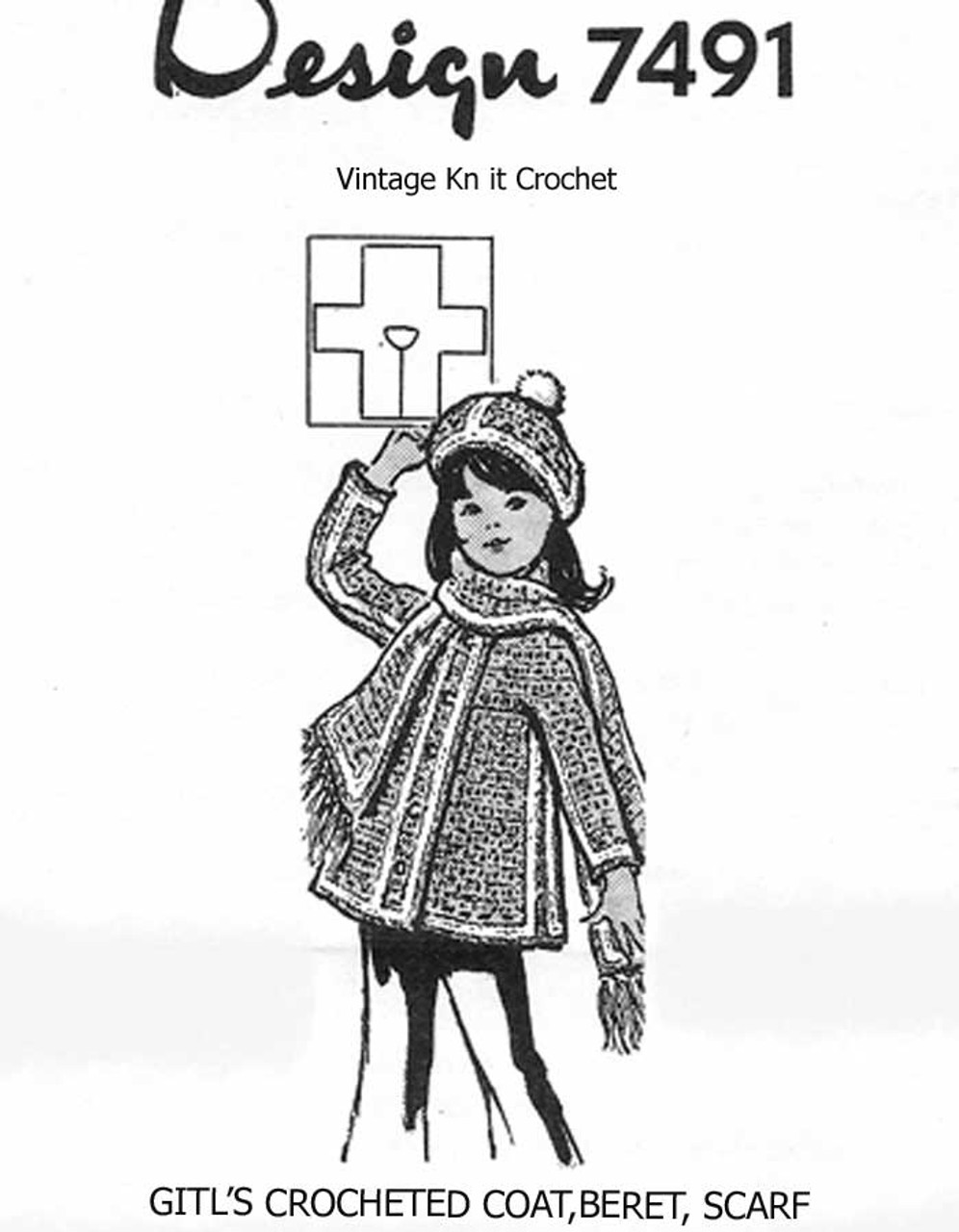 Crochet Single Crochet Coat Pattern, Mail Order Design 7491