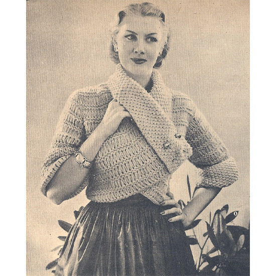 Vintage Short Wrap Jacket Knitting Pattern
