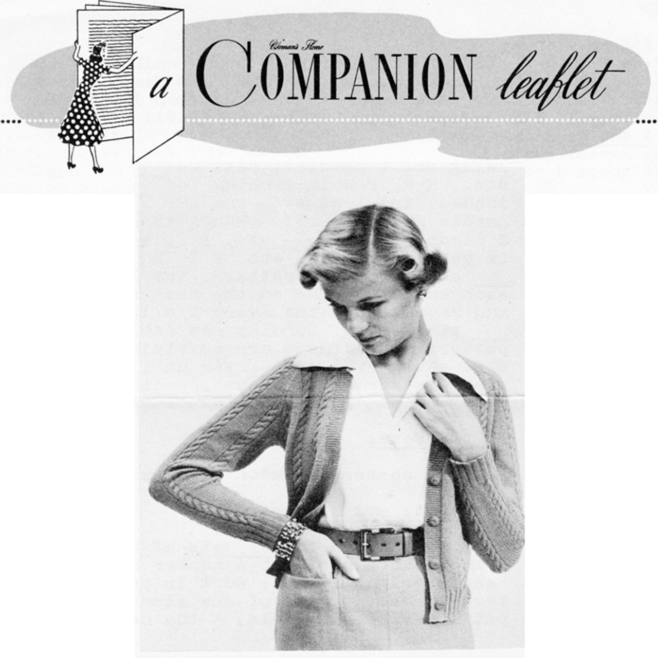 Classic Cardigan Knitting Pattern, Womans Companion Leaflet