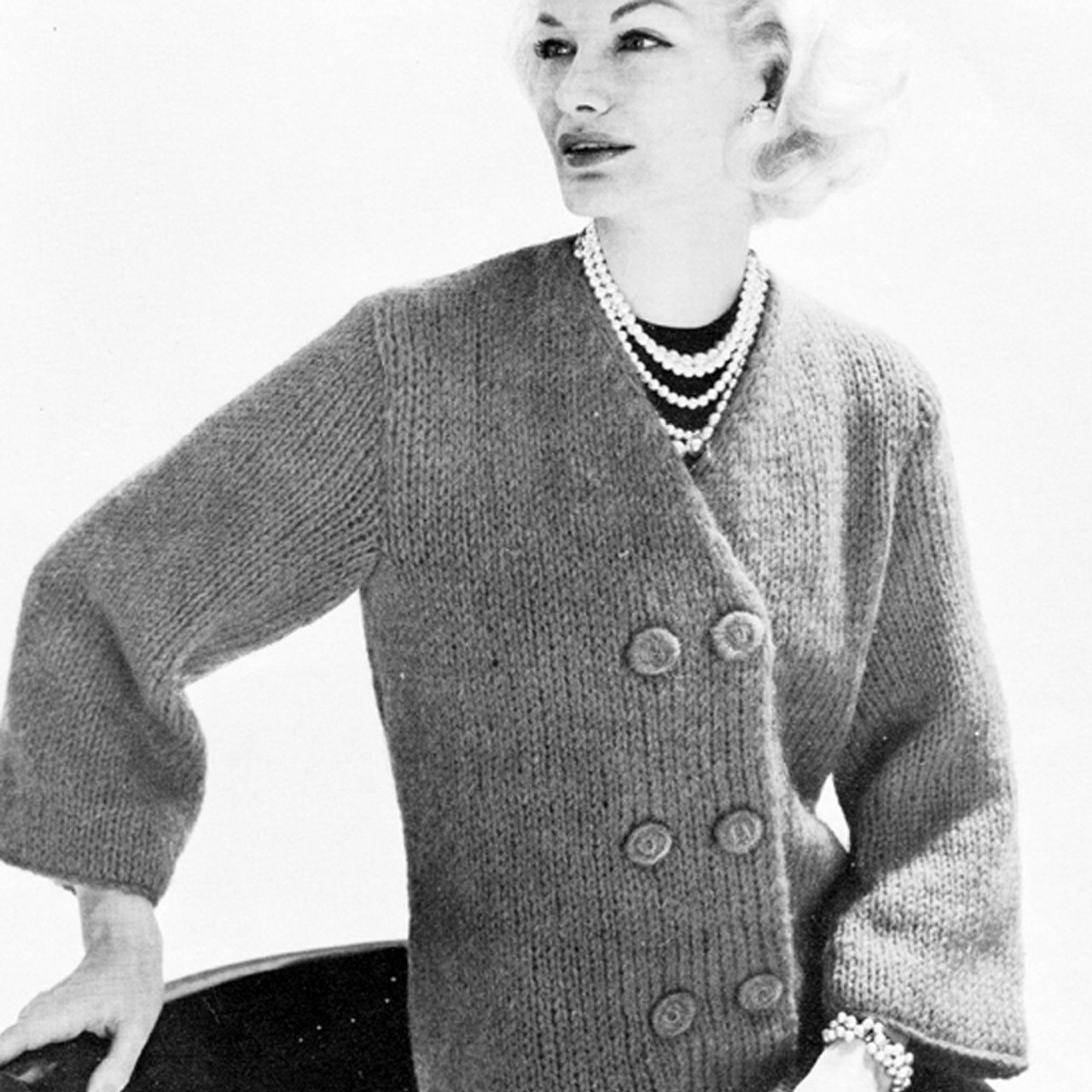 Chic Double Breasted Knitted Jacket Pattern