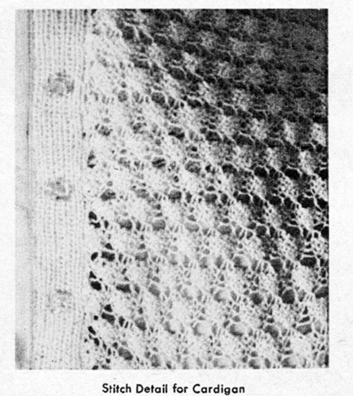 Knitted lace Pattern Stitch for Cardigan