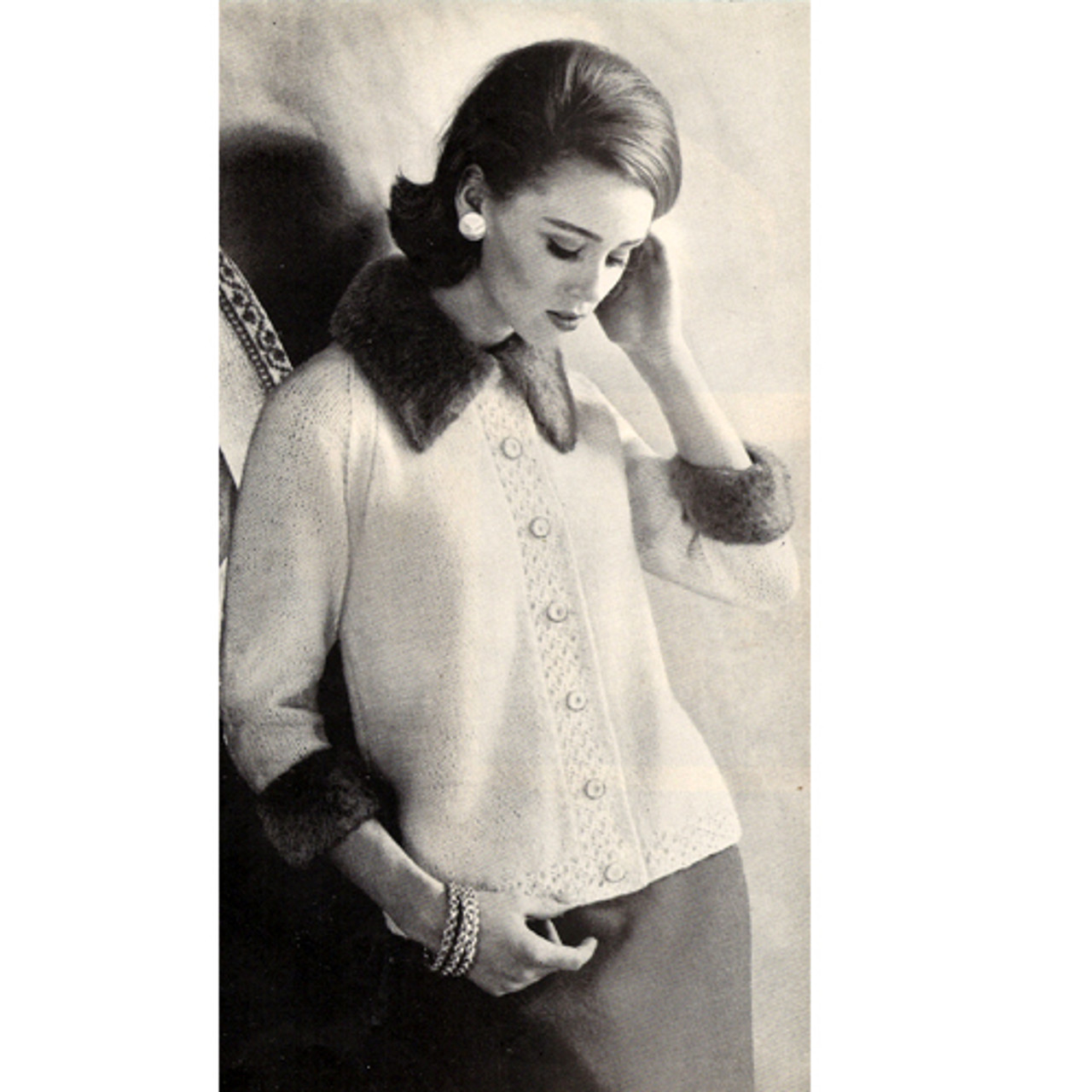 Mohair Trimmed Cardigan Knitting Pattern