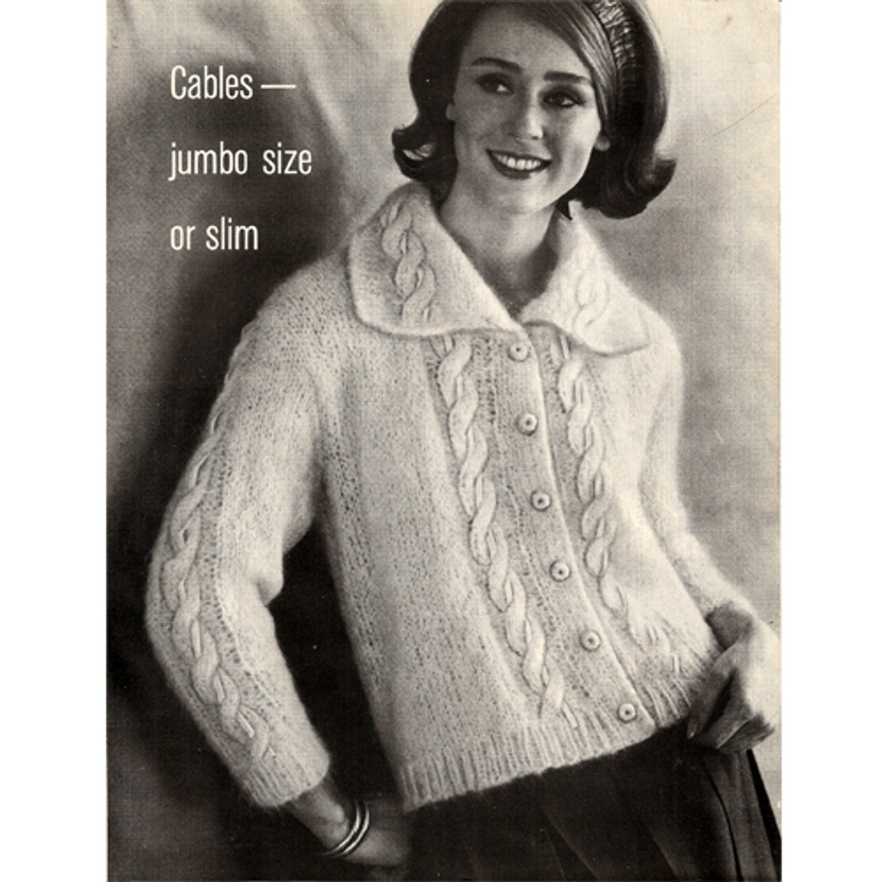 Cabled Cardigan Knitting Pattern with Collar