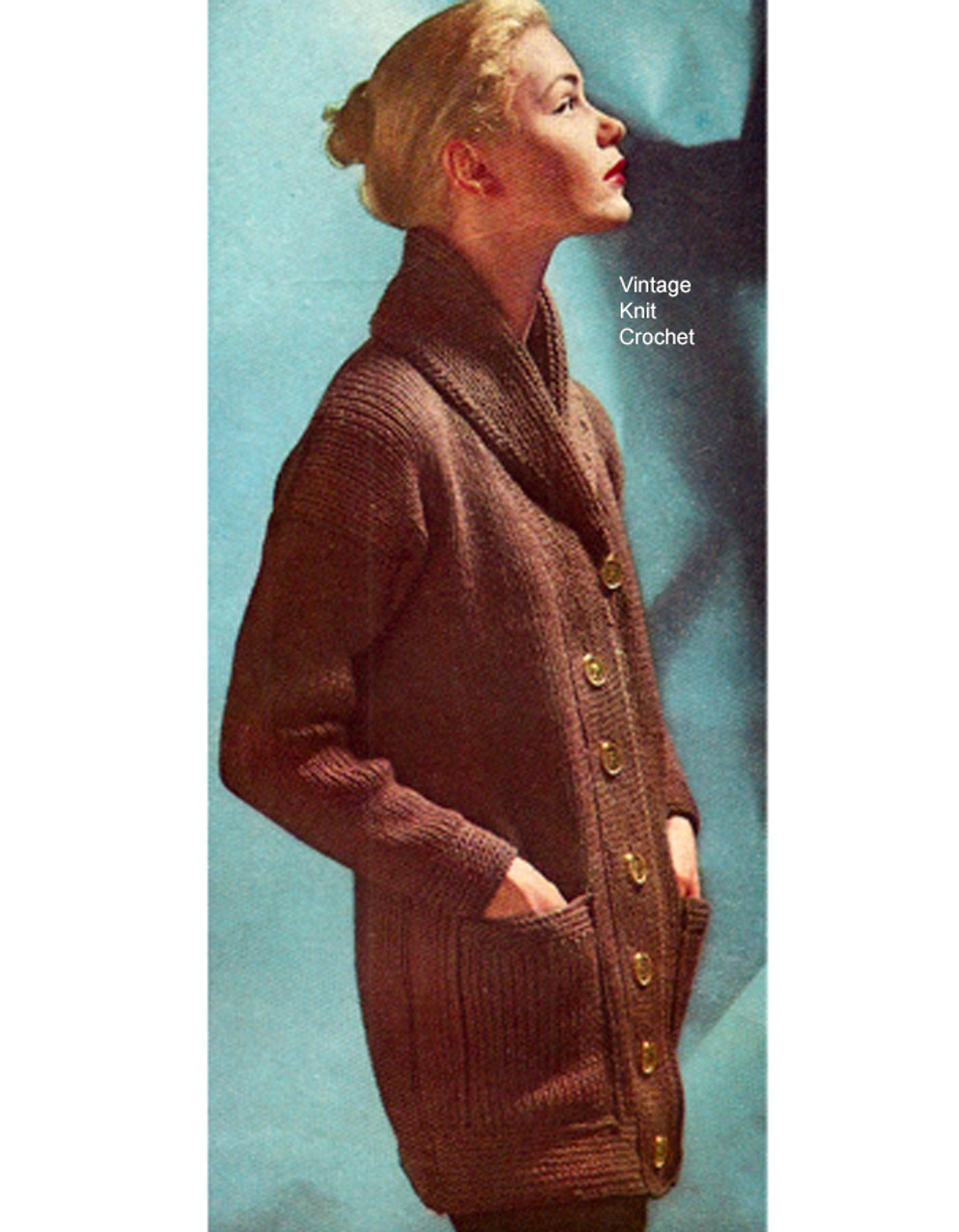 Knitted Coachman Jacket Pattern in Knitting Worsted