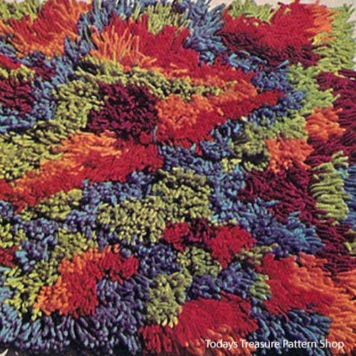 Colorful Crocheted Loop Stitch Rug Pattern