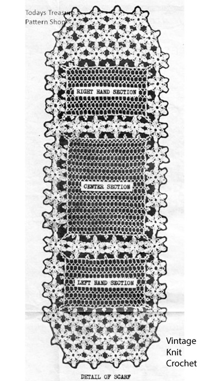 Crochet Daisy Runner Pattern, Mail Order 2883