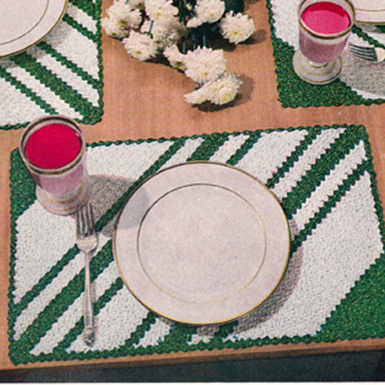 Two Color Striped Place Mats Pattern