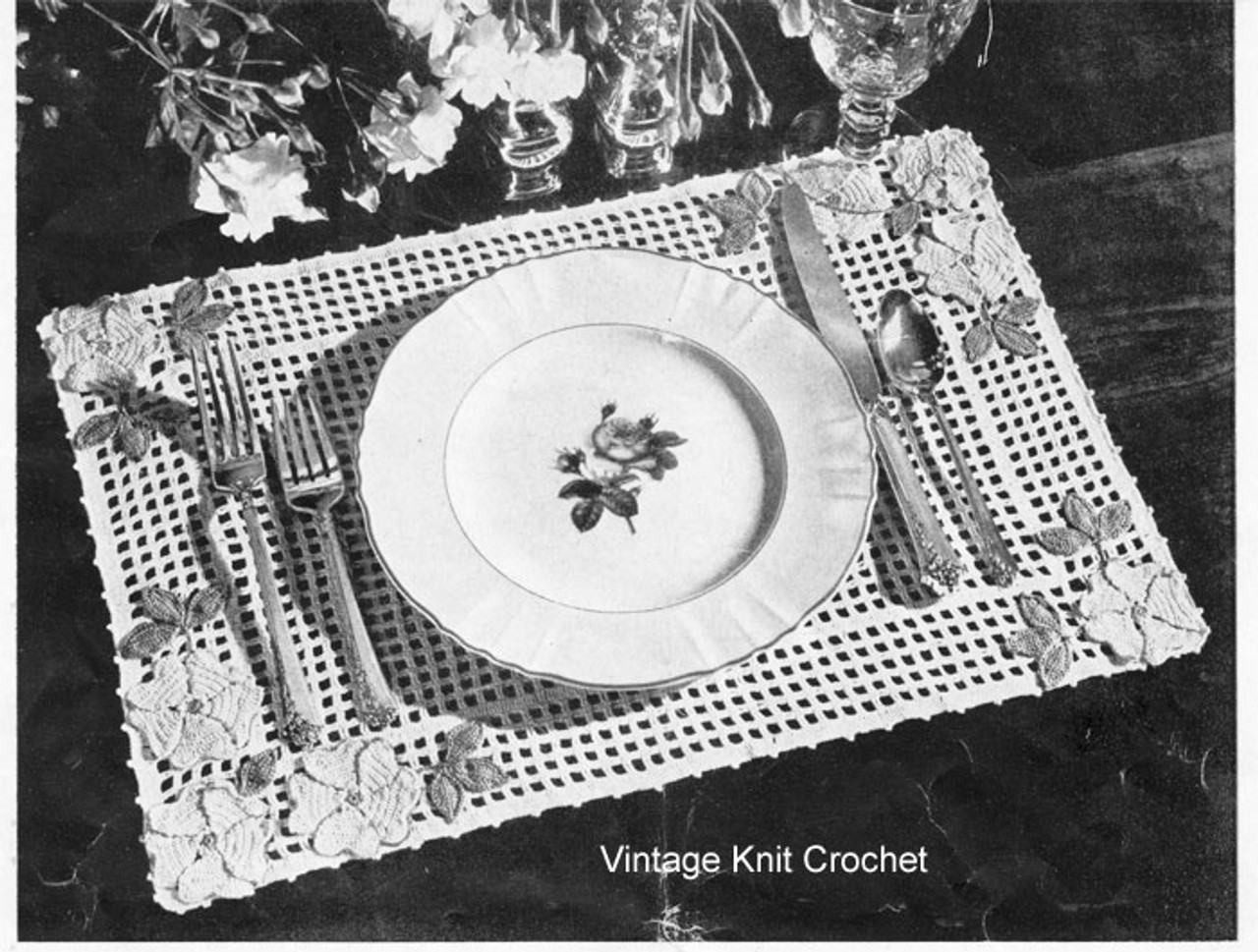Vintage Crochet Placemat Pattern, Free Download