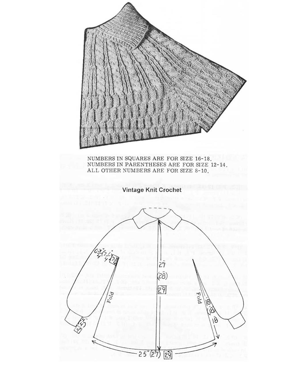 Ribbed Coat Knitting Pattern Illustration, Design 510