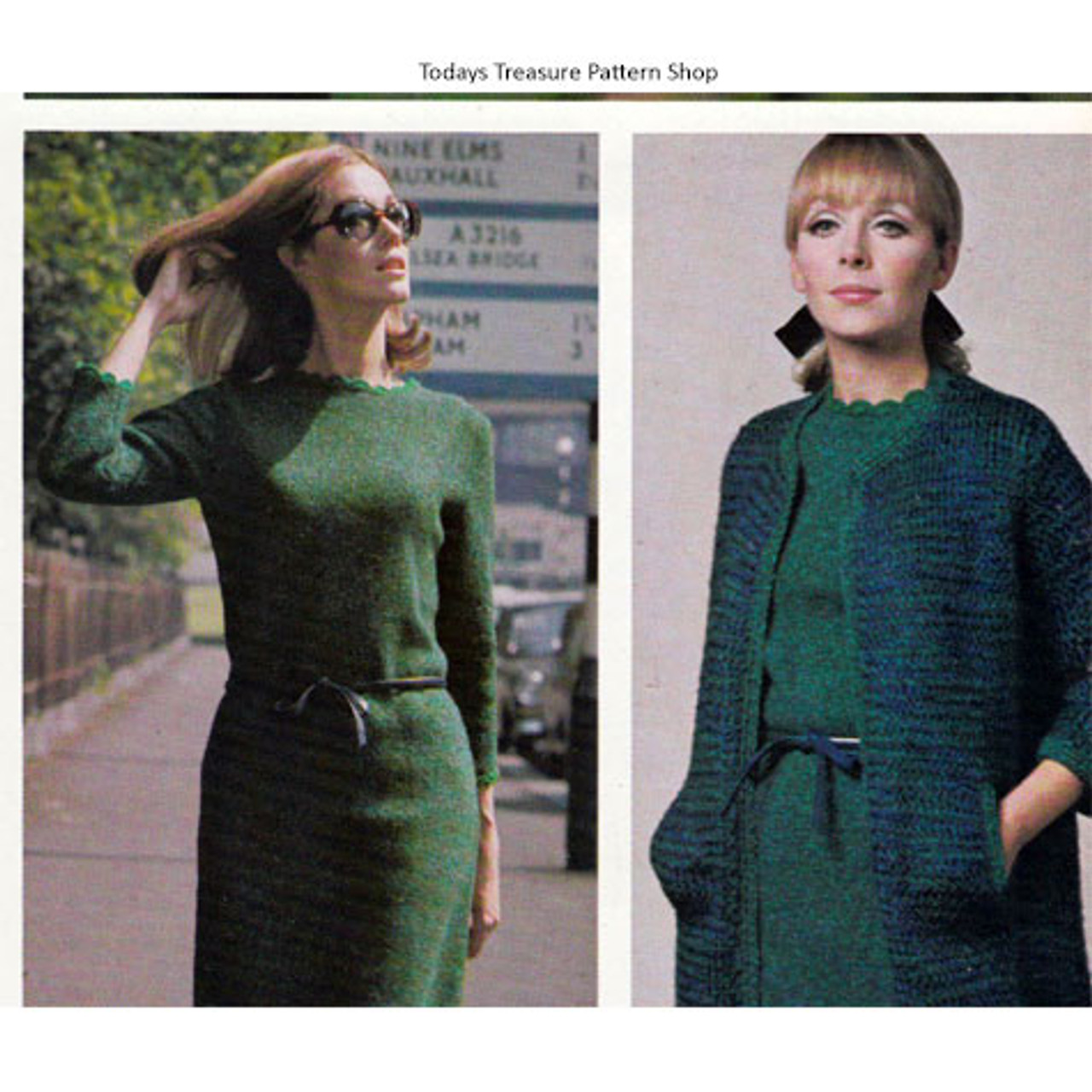 Knitting Pattern for Straight Dress and Coat Pattern